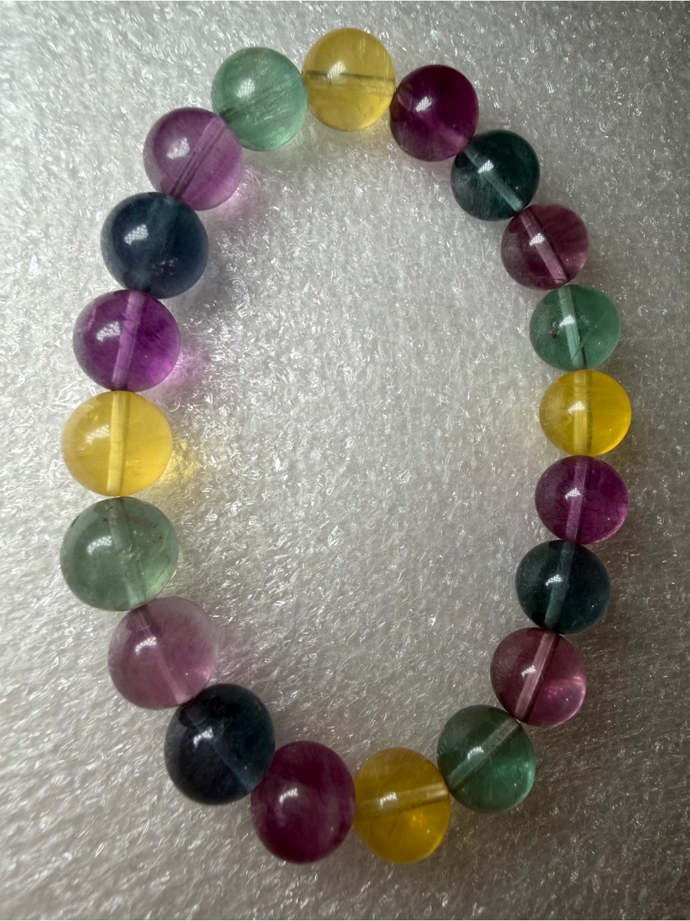 Beautiful 10MM Candy Fluorite Natural Crystal Bracelet